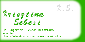 krisztina sebesi business card